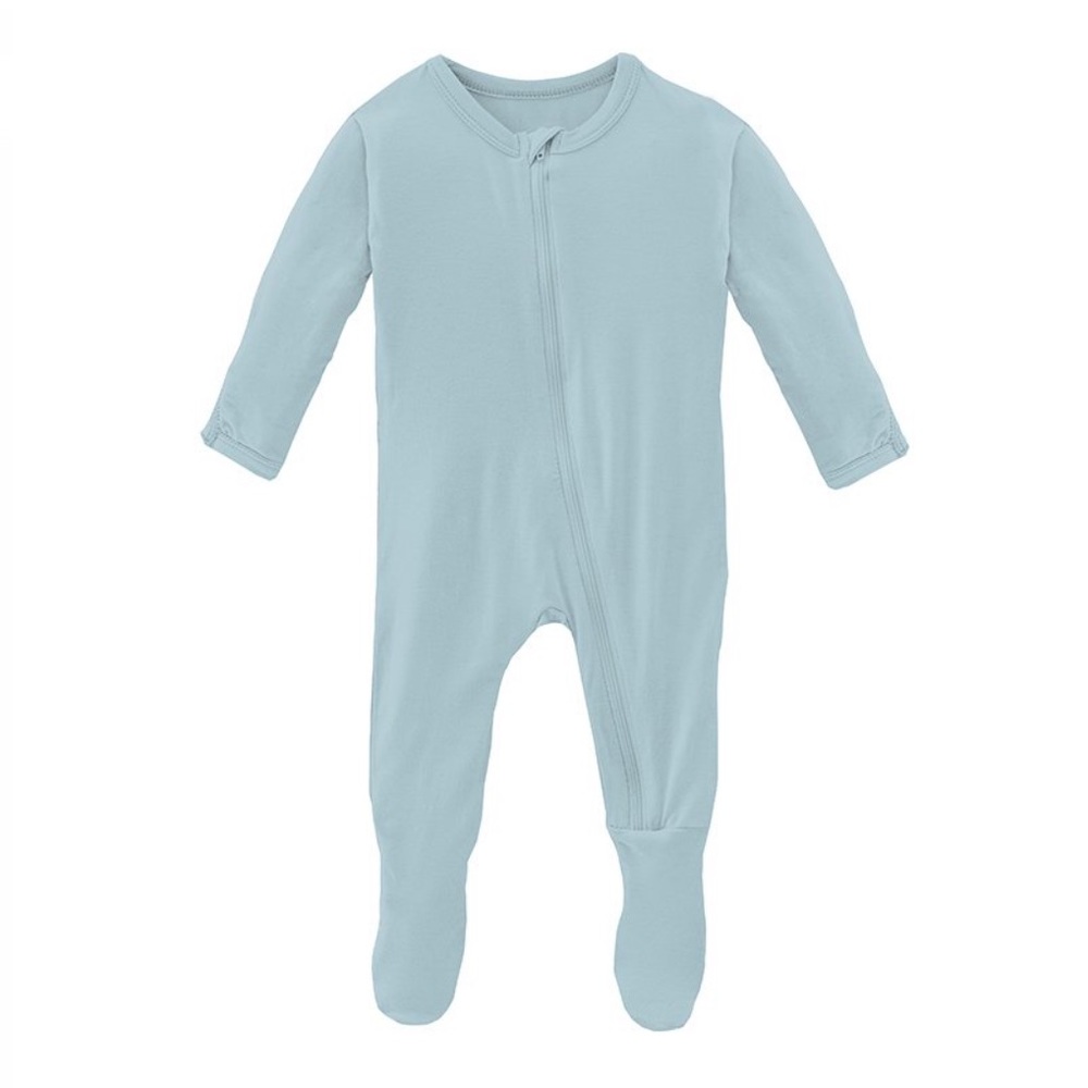 Solid Footie with Zipper in Spring Sky (18-24 Months)